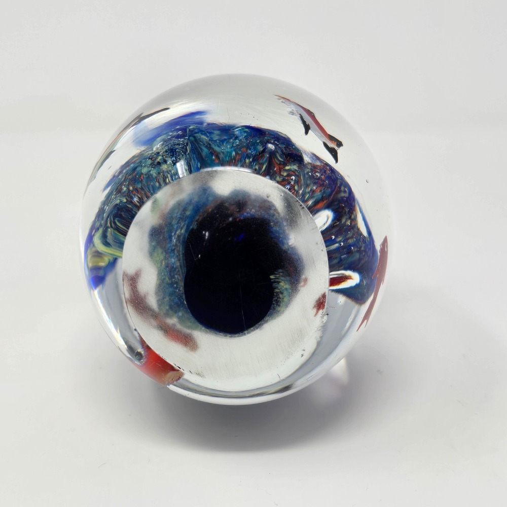Vintage Murano Style Glass Paperweight Aquarium Fish Ocean Decor Art Handmade - Picture 5 of 9